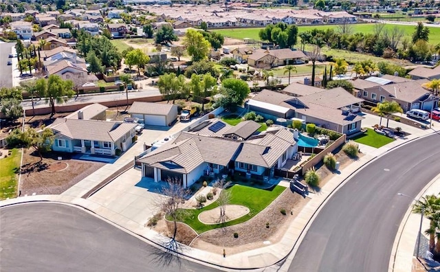 aerial view with a residential view