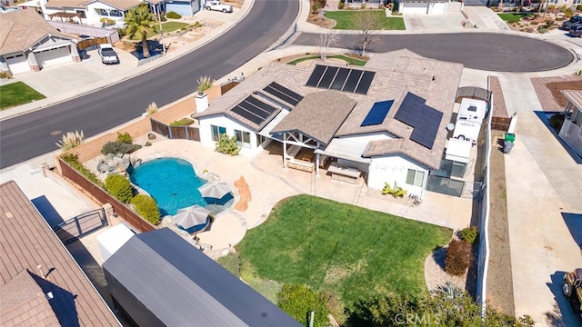 drone / aerial view with a residential view