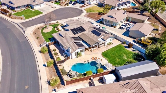 aerial view with a residential view