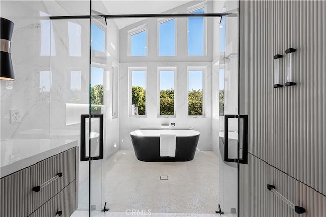32252 Azores Rd, Dana Point, CA 92629 - bathroom featuring a freestanding bath, plenty of natural light, and a stall shower