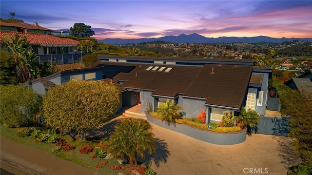 32252 Azores Rd, Dana Point, CA 92629 - view of front of house featuring curved driveway and a mountain view
