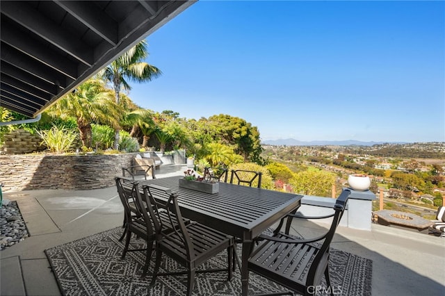 32252 Azores Rd, Dana Point, CA 92629 - view of patio / terrace with a mountain view and outdoor dining space