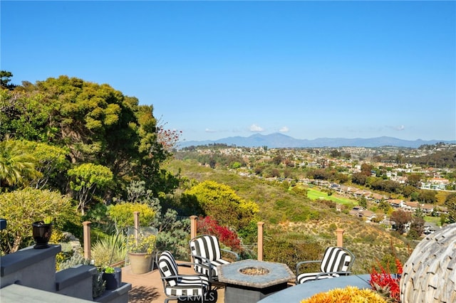 32252 Azores Rd, Dana Point, CA 92629 - exterior space featuring a mountain view and an outdoor fire pit