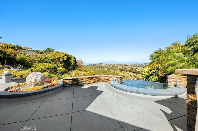 32252 Azores Rd, Dana Point, CA 92629 - view of patio with a jacuzzi and a mountain view