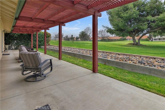 view of patio with a pergola