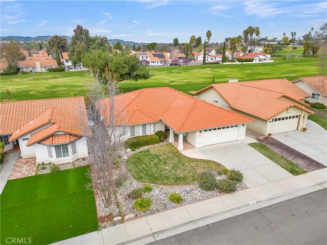 drone / aerial view with a residential view