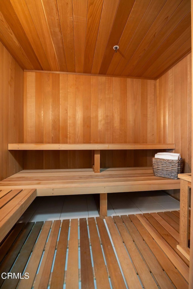 view of sauna / steam room featuring tile patterned flooring