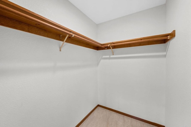 walk in closet featuring light wood finished floors