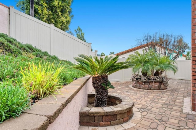 view of patio with a fenced backyard