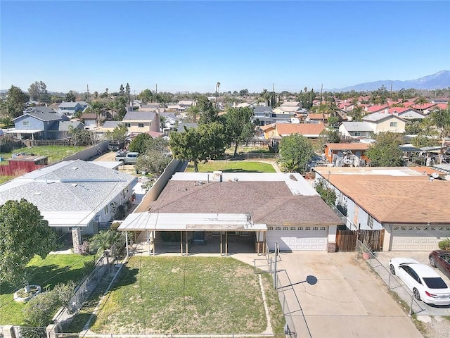 bird's eye view with a mountain view and a residential view