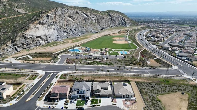6594 June Mountain Way, Jurupa Valley, CA 92509 - bird's eye view featuring a mountain view and a residential view
