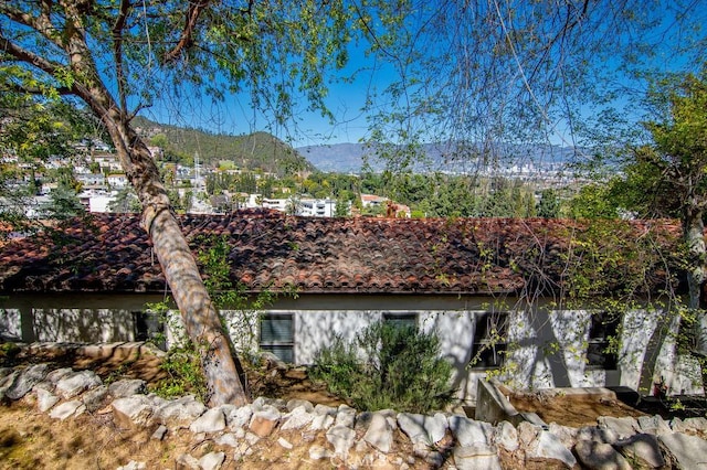 exterior space with a mountain view
