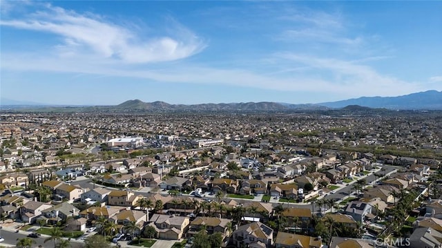 aerial view with a residential view and a mountain view