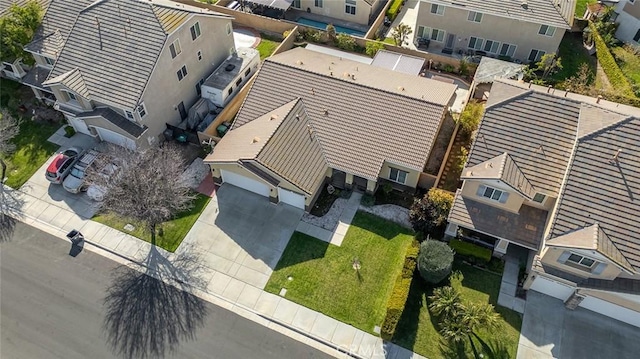 bird's eye view with a residential view