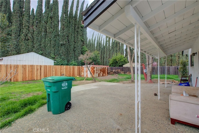 view of patio featuring a fenced backyard