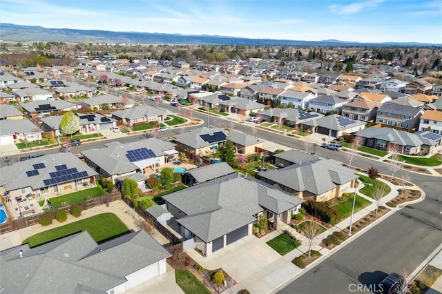 drone / aerial view with a residential view