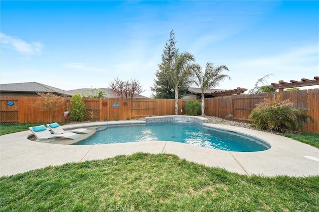 view of pool featuring a fenced in pool and a fenced backyard