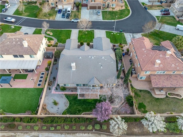 aerial view with a residential view