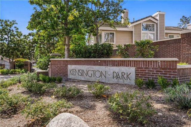 view of community sign