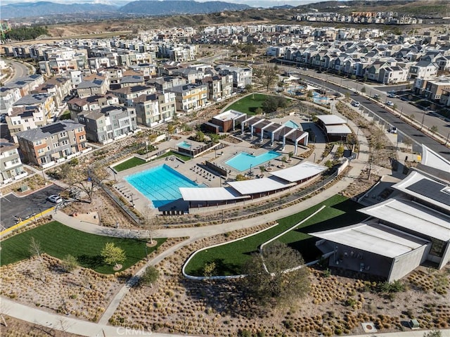 aerial view featuring a mountain view