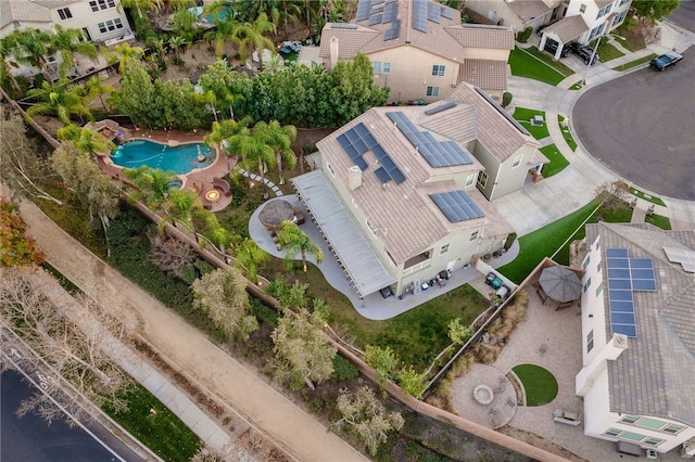 11119 Iris Ct, Corona, CA 92883 - aerial perspective of suburban area with a pool area