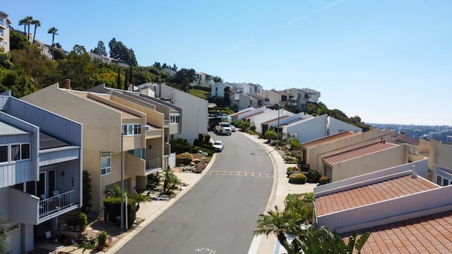 view of street with a residential view