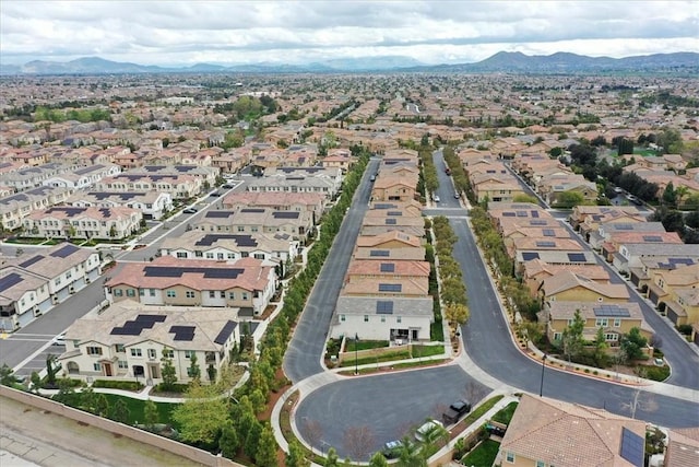 aerial view with a residential view and a mountain view