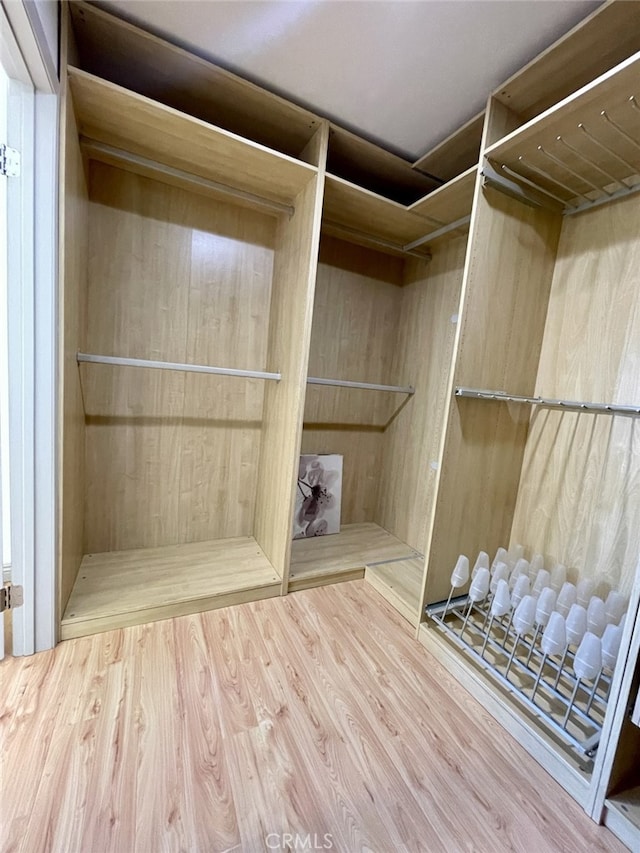 spacious closet with wood finished floors