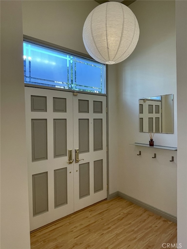 entrance foyer featuring wood finished floors