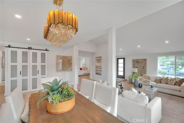 dining area with recessed lighting and a healthy amount of sunlight