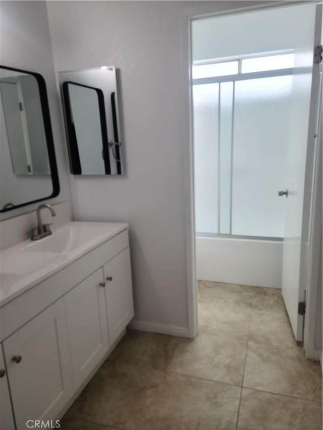 full bath featuring bathtub / shower combination and vanity