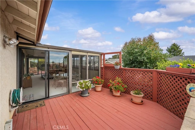 view of wooden deck