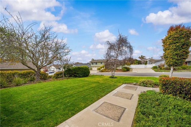 view of yard featuring a residential view