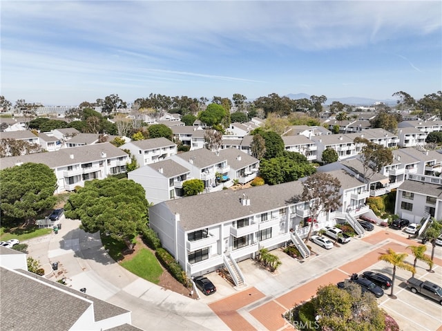 birds eye view of property with a residential view