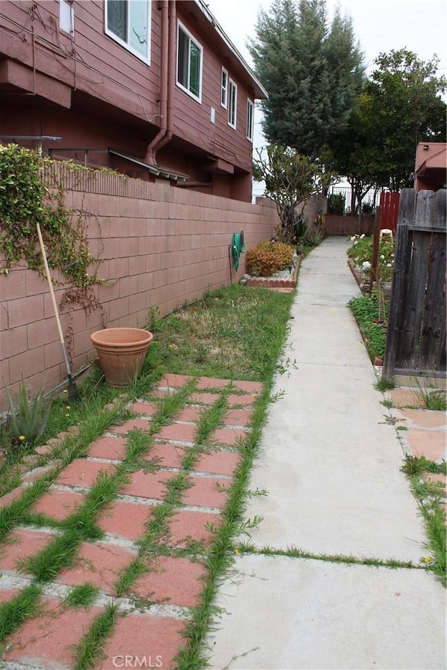 view of yard with fence