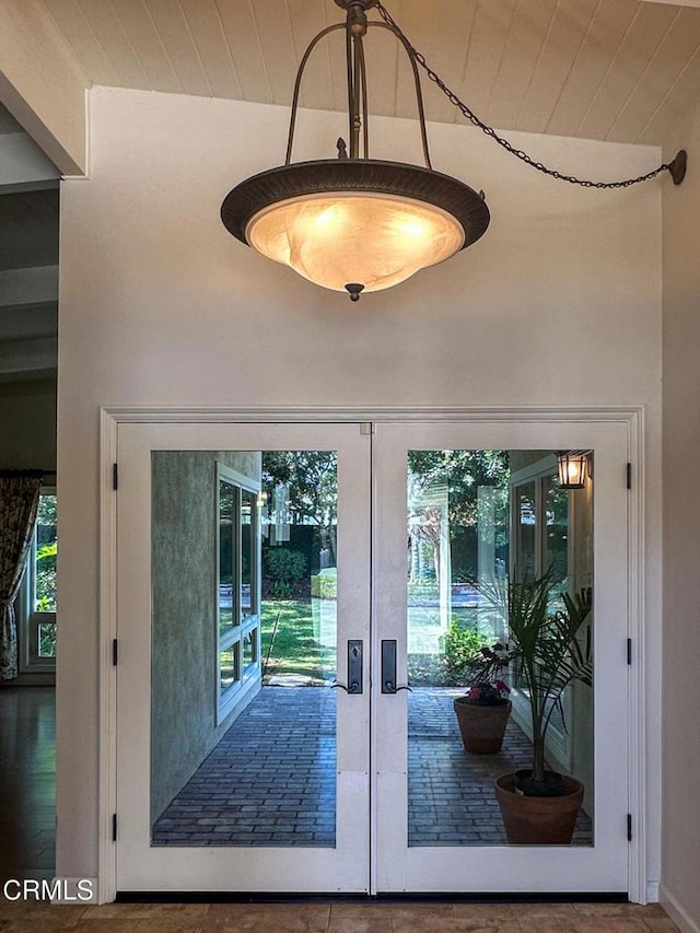 entryway with french doors