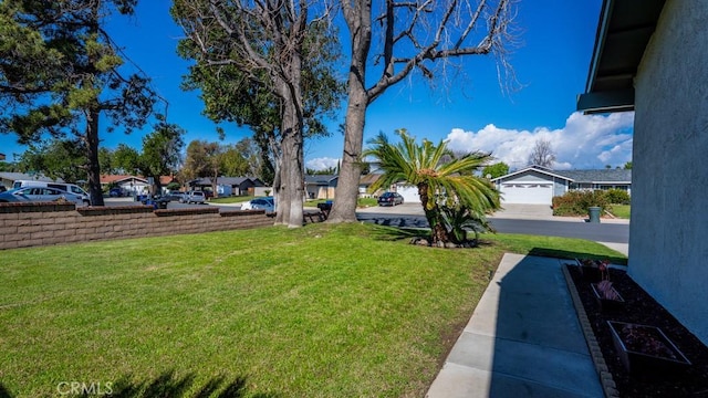 view of yard featuring a residential view