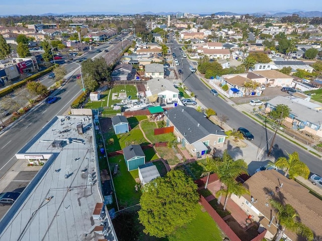 drone / aerial view with a residential view