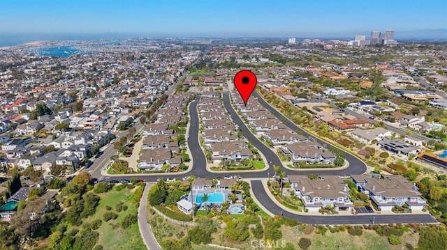 aerial view with a residential view