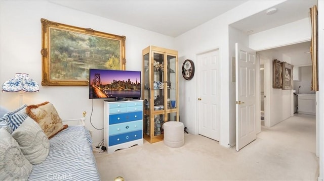 view of carpeted living area