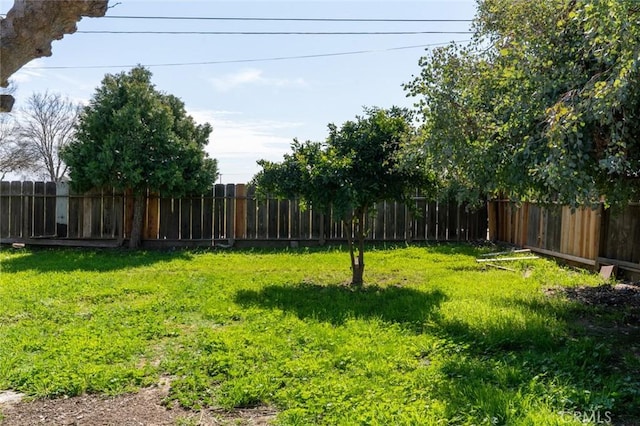 view of yard with fence