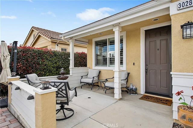 view of patio / terrace with a porch