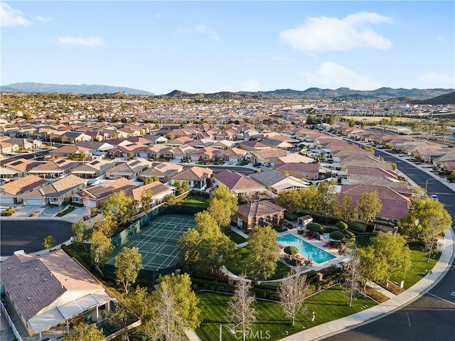 30283 Moon Star Cir, Menifee, CA 92584 - aerial overview of property's location featuring a mountainous background and nearby suburban area