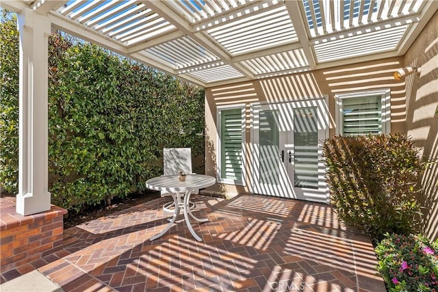 view of patio with a pergola