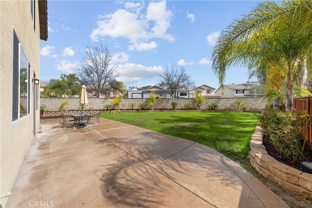 view of patio with a fenced backyard