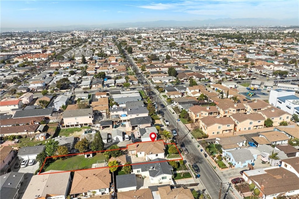 aerial view with a residential view