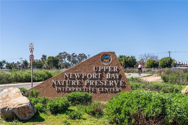 view of community sign