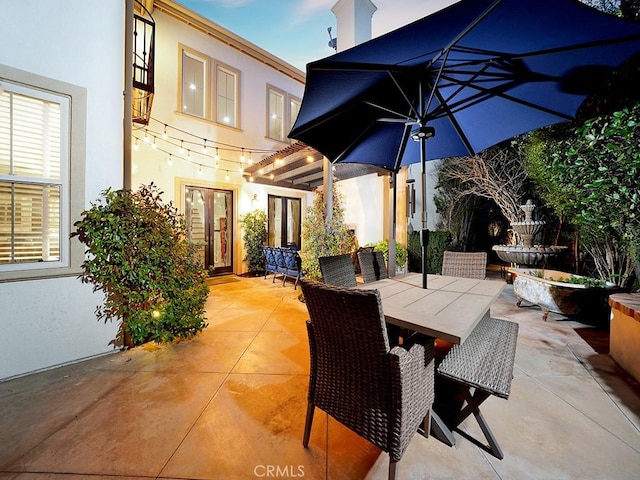 view of patio / terrace featuring french doors