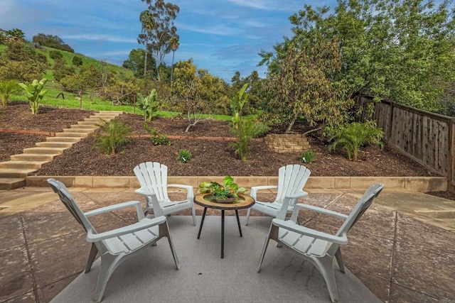 view of patio / terrace with fence