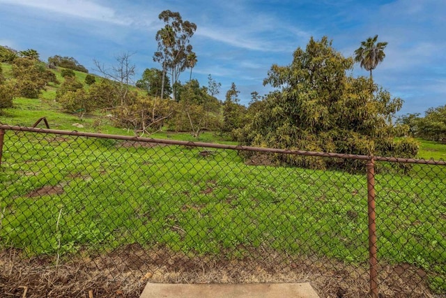 view of yard featuring fence